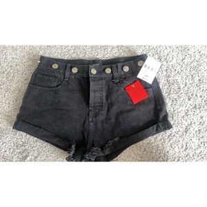 Black Denim Women's Shorts